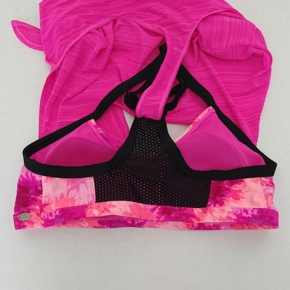 Zero x posur UPF 50+‎ Side Knot Tankini Swimsuit TOP ONLY Fuchsia Pink Size M - Picture 6 of 9